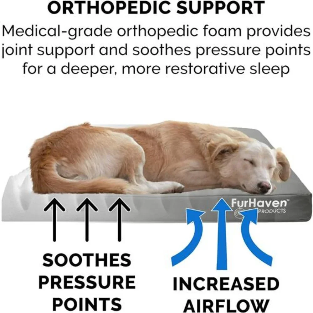 Water-Resistant Orthopedic DogBed for Medium/SmallDogs w/Removable WashableCover